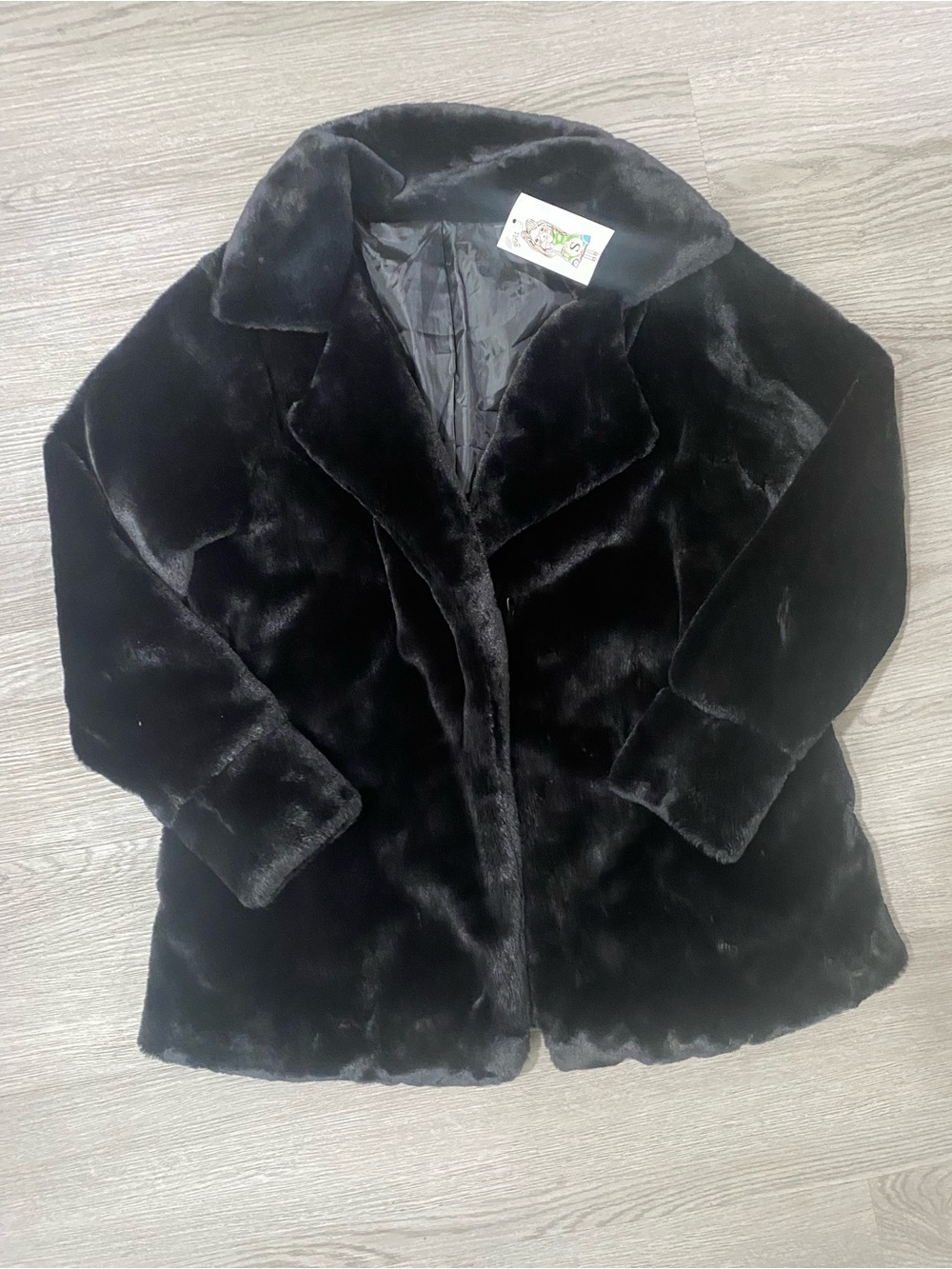 Black Faux Fur Coat - Plush Short Jacket